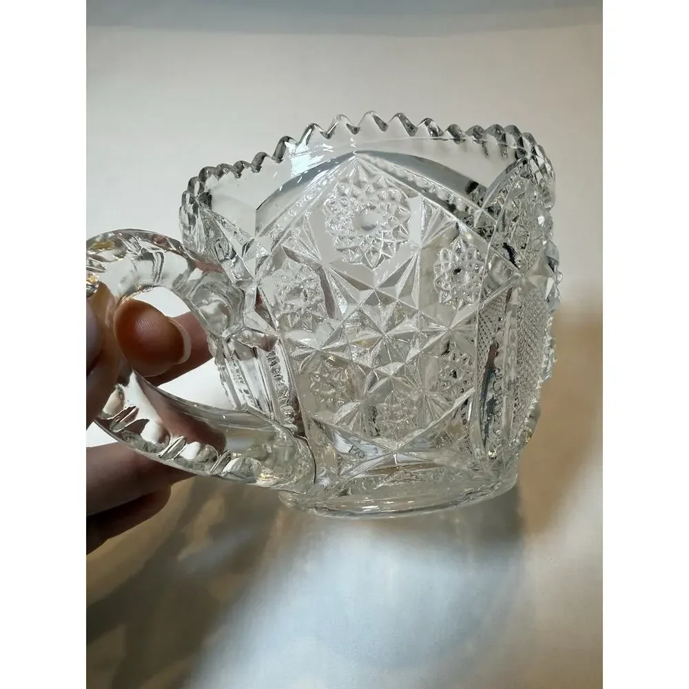 1930’s Pressed Glass, Star Design, MG6 by McKee 4” W x 3.5” H